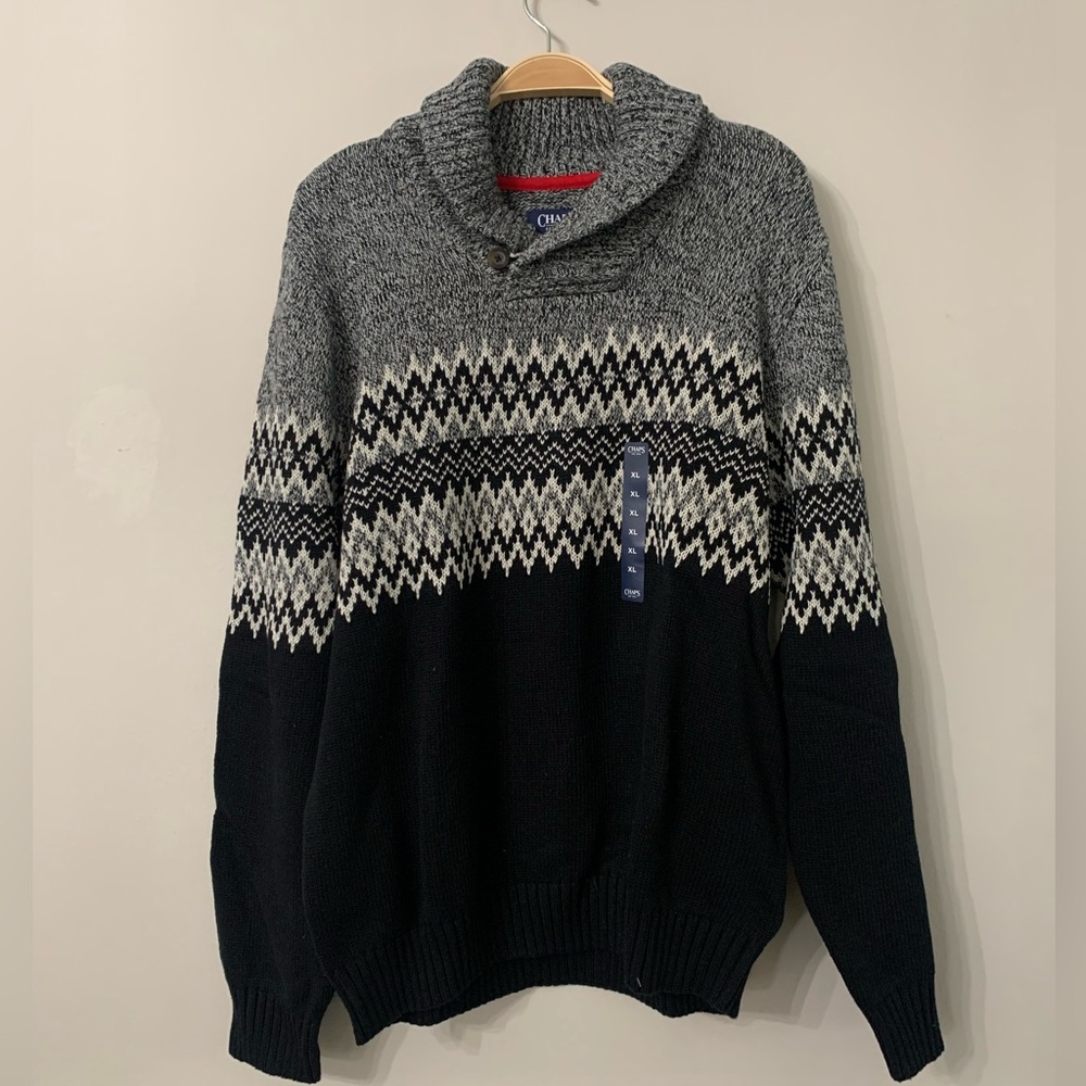 NEW CHAPS SLATE TWIST MULTI SWEATER SIZE: XL